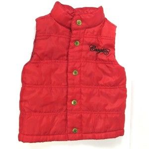 Coogi Vintage Childrens Puffer Vest 18 months Red Gold Black Lining Toddler VTG
